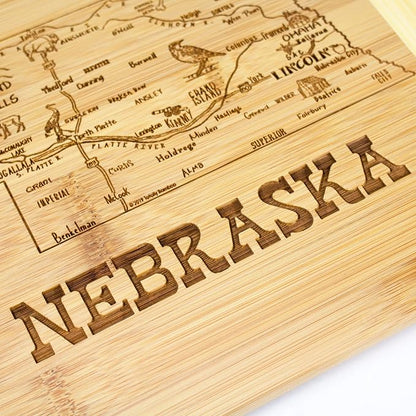 Totally Bamboo A Slice of Life Nebraska State Serving and Cutting Board, 11" x 8.75"