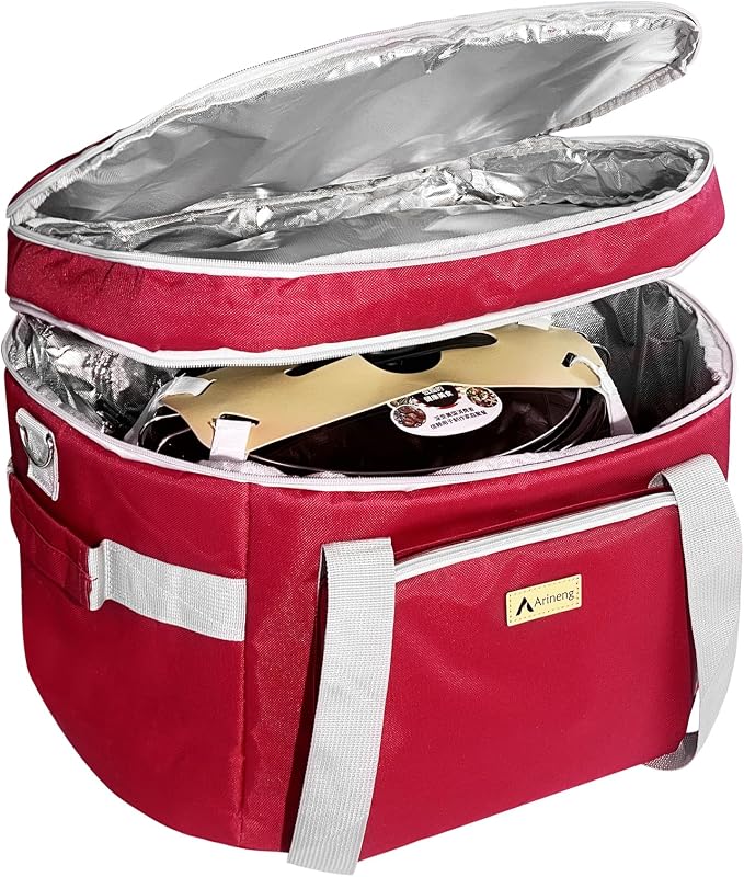 Crock Pot Bags carrying bag for 4-8 Quart Crock Pots - Insulated Travel Carrier with Fixators, Base Pad, and Shoulder Strap - Suitable for Small and Large Slow Cookers