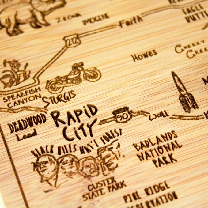 Totally Bamboo A Slice of Life South Dakota State Serving and Cutting Board, 11" x 8.75"