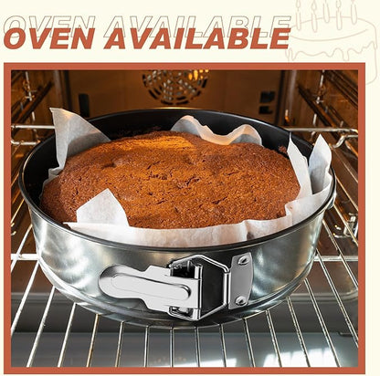 Funnymoom 4 Pcs 7 Inch Non Stick Springform Pan with Removable Bottom Carbon Steel Cheesecake Pan Round Springform Cake Mold with Stainless Steel Spring Buckles for Baking Kitchens Restaurant