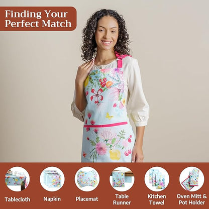 Maison d' Hermine 100% Cotton Apron for women with Pocket Kitchen Chef Apron for Men Cooking Spring Summer