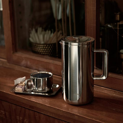 aarke Coffee Press - Premium 100% Stainless Steel Coffee Maker, 34oz (1L) Insulated Double-Walled Vacuum Body with Cool-Touch Exterior and Precision Mesh Filter