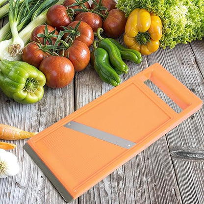 Handheld Mandoline Slicer,Portable Small Mandoline Slicer,for Potato Chips, Mini Mandolines Slicers for Vegetables, Fruits, Cheese, Cucumber Slicers Thin, Orange