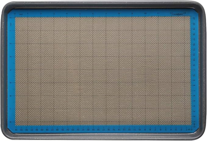 CasaWare 3pc Ultimate Commercial Weight 15 x 10 x 1-inch Cookie Sheet/Cooling Grid/Silicone Mat Bakeware Set (Silver Granite)