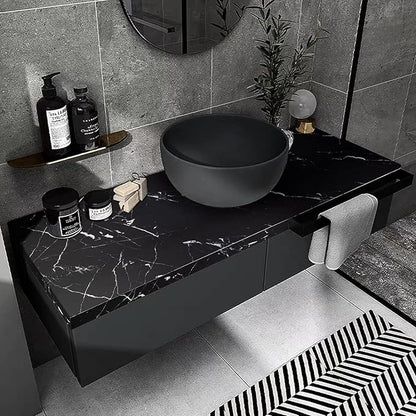 practicalWs 17.71" x 78.7" Marble Contact Paper Black/White Peel and Stick Wallpaper Thicken Self Adhesive Black Wallpaper for Countertops Cabinets Decorative Easy to Remove Upgrade