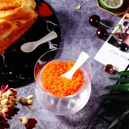 Glass Caviar Serving Set with 2 Pcs Mother of Pearl Spoons 3.2 Inch Caviar Dish Chiller Server Set with Ice Holder for Egg, Ice Cream, Coffee, Restaurant Serving