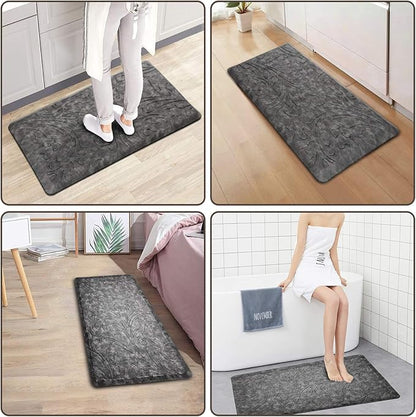 KMAT Kitchen Mat Cushioned Anti-Fatigue Floor Mat Waterproof Non-Slip Standing Mat Ergonomic Comfort Floor Mat Rug for Home,Office,Sink,Laundry,Desk 39"(L) x 20"(W),Grey
