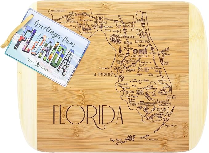 Totally Bamboo A Slice of Life Florida State Serving and Cutting Board, 11" x 8.75"