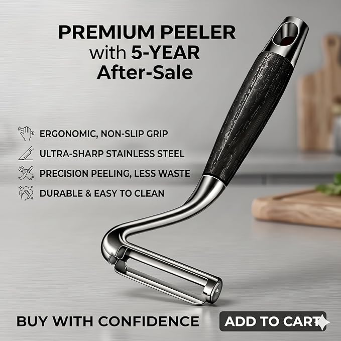 Vegetable Peeler,5 Years Warranty,Potato Peeler,Effortless Peeling,Kitchen Sharp Stainless Steel Blade Veggie Gadgets for Fruit Apple Carrot Pumpkin Pineapple SugarCane,Dishwasher Safe