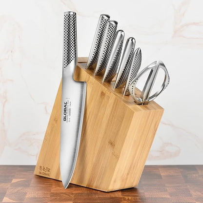 Global 8 Piece Knife Set with Bamboo Block
