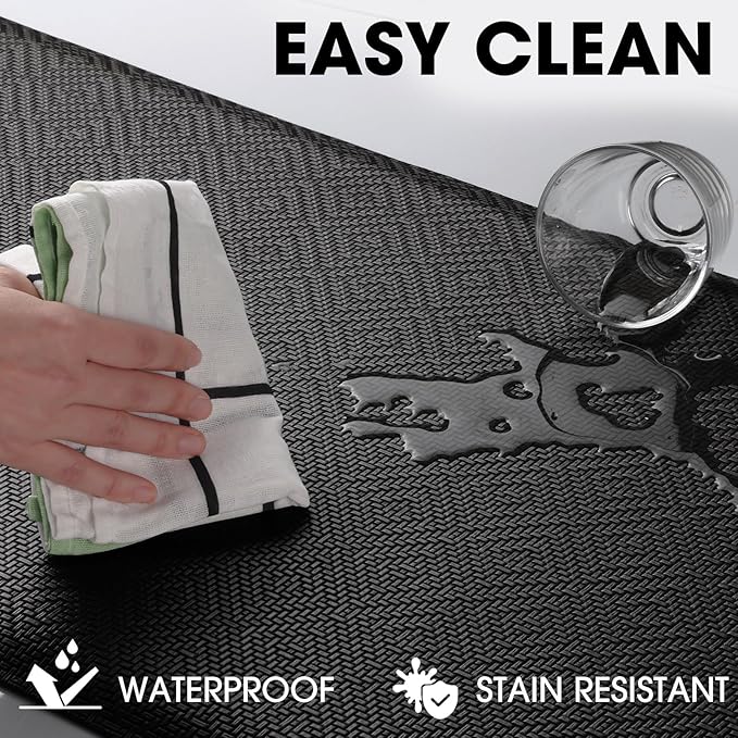 Mattitude Kitchen Mat Cushioned Anti-Fatigue Floor Mat Water Resistant Non-Slip Mats and Rugs Standing and Comfort Desk Mats for House Sink Office Laundry (Black, 17.3"x39")