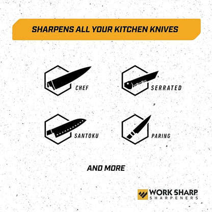 Work Sharp Kitchen Ceramic Honing Rod - Angle Guided - For Chef, Santoku, Paring, & Serrated Knives Black