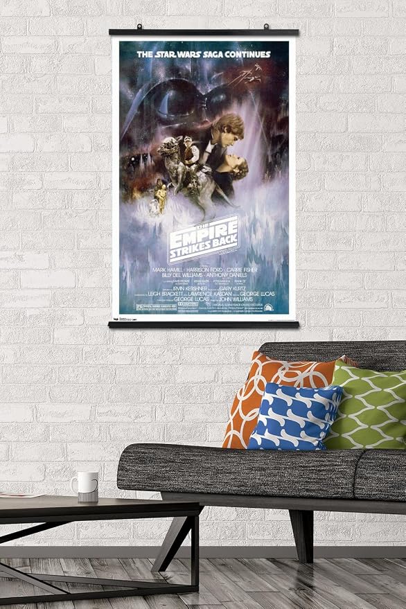 Trends International Star Wars: The Empire Strikes Back - The Saga Continues One Sheet Wall Poster, 22.375" x 34", Premium Poster & Clip Bundle