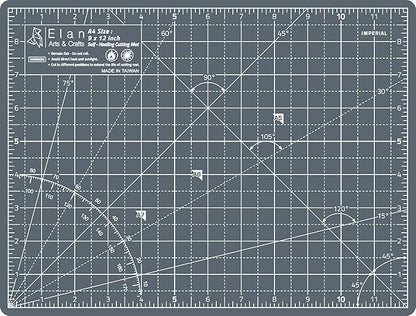 Elan Cutting Mat A4 Gray, Self Healing Cutting Mat 9x12 Inch, 5-Ply Craft Board Gray, Hobby Board for Crafts 9x12 Inch