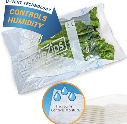 Bluapple Humidity Control Pack Produce Saver Bags And Refrigerator Mat Liners Keep Produce Fresher Longer (Gray)