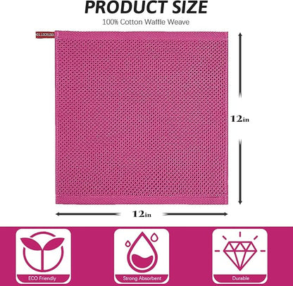 Nialnant 6 Pack Kitchen Towels, 100% Cotton Dish Cloth for Washing Dishes, Absorbent Quick Drying Dish Rags, Multipurpose Cleaning Rags-12x12 Inches