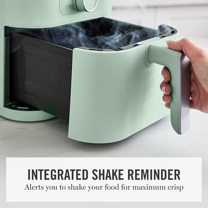 Martha Stewart 6QT Air Fryer, 6-in-1, Bake, Broil, Roast, Air Fry, Dehydrate, Reheat, Ceramic Non-Stick Basket, Crispy Results Fast, 400°F Max Temp, Shake Reminder, Honeydew Green