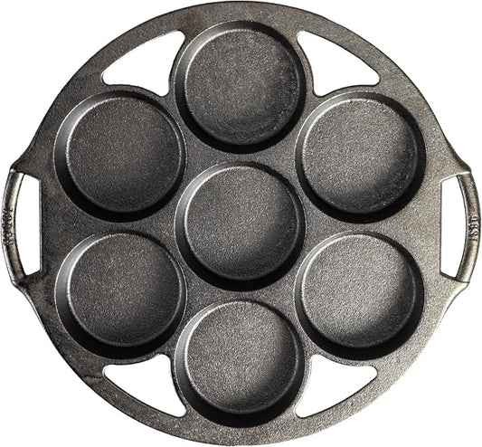Lodge Seasoned Cast Iron Mini Cake Pan, 7 Impressions (Pack of 3)