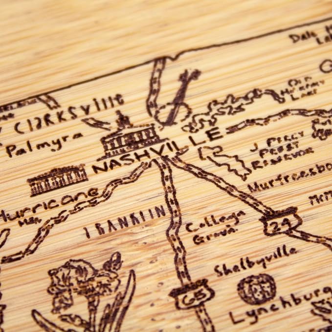 Totally Bamboo A Slice of Life Tennessee State Serving and Cutting Board, 11" x 8.75"