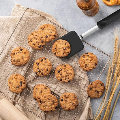 Silicone Spatula Turner Set of 2, GEEKHOM 600°F Heat Resistant Flexible Kitchen Small Spatulas Set for Nonstick Cookware, Cooking Utensils Non Scratch or Melting Flipper,Ideal for Egg,Pancake Baking