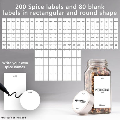 Deco haus Glass Spice Jars with Label 36x4oz [WHITE LABELS incl] Spice Containers with Labels, Shaker Lids & Funnel - Empty Herb Seasoning Containers, Small Seasoning Bottles for Herb with Lid