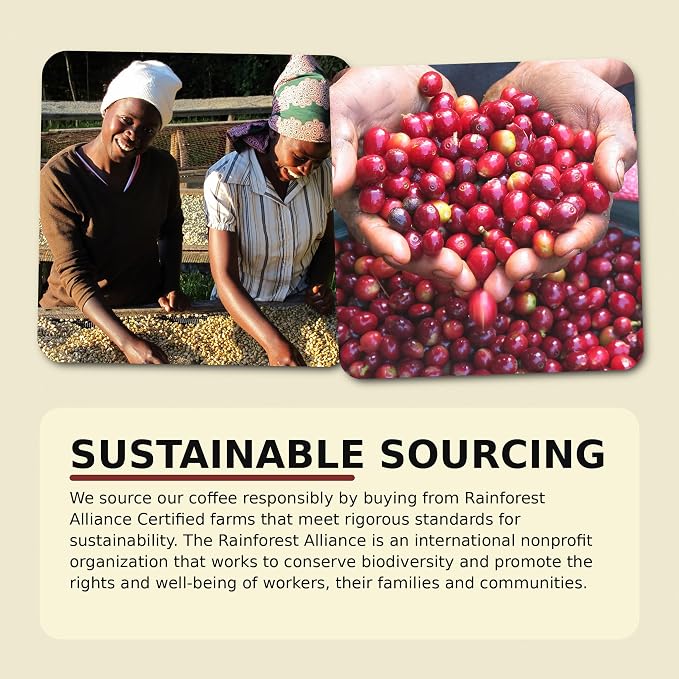 Verena Street 5 Pound Flavored Whole Bean Coffee, Mississippi Grogg, Medium Roast, Rainforest Alliance Certified Arabica Coffee