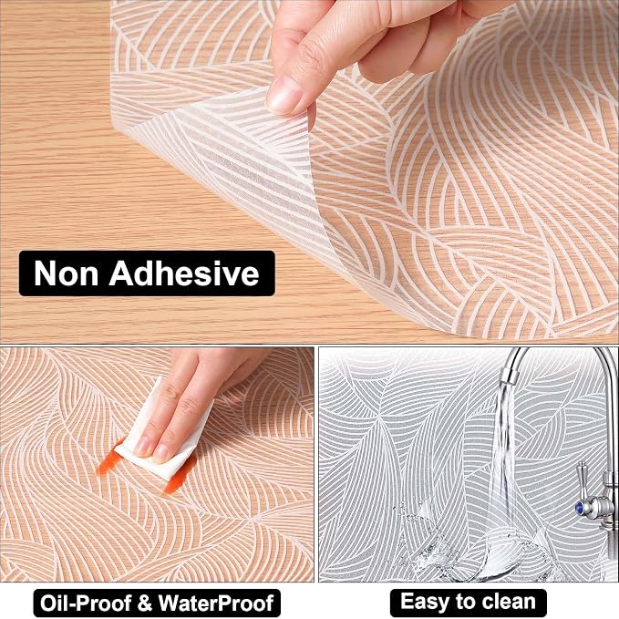 Cooyes Shelf Liner Drawer Liners, Shelf Liners for Kitchen Cabinets, Non Adhesive Cabinet Liner, EVA Waterproof Non-Slip Refrigerator Liners for Kitchen, Drawer