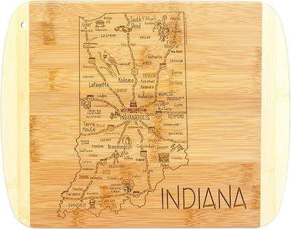 Totally Bamboo A Slice of Life Indiana State Serving and Cutting Board, 11" x 8.75"