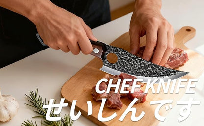Viking Knife, Butcher Knife Set Hand Forged Boning Knives, Japanese Serbian Chef knives Kitchen Chopping for Meat Cutting Chefs Cleaver Camping Cooking, BBQ, Gifts for Men