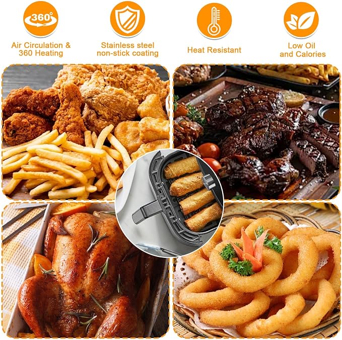 GWY Air Fryer Accessories for Instant Vortex Plus 6QT instant pot vortex plus 6QT Clear Cook Air Fryer, Original Air Fryer Replacement Tray Grill Pan Plate Crisper Plate Rack Parts