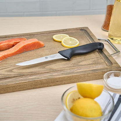 Restaurantware Sensei 6 Inch Boning Knife 1 With Colored Coded Pins Fillet Knife - High-Carbon Stain-Resistant Black German Steel Knife For Fish Ergonomic Handle For Fish Vegetables Or Entrees