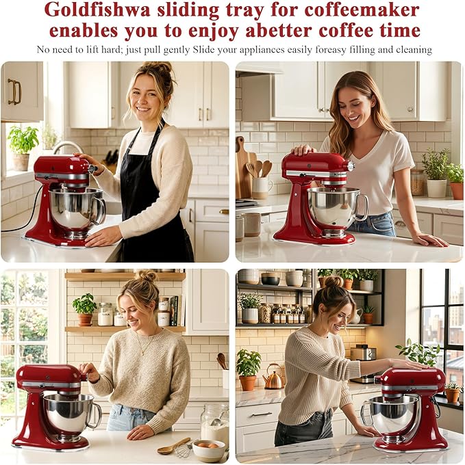 Mixer Slider Mat Compatible with KitchenAid 4.5-5Qt Tilt Head Stand Mixer, Thickened Acrylic Mixer Slider Tray for Kitchenaid Artisan, Kitchen Countertop Moving Tray attachments, Mixers Accessories