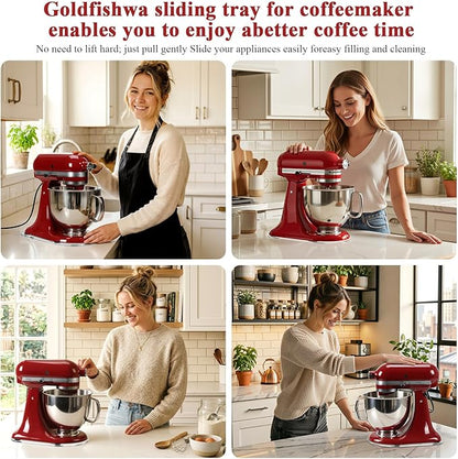 Mixer Slider Mat Compatible with KitchenAid 4.5-5Qt Tilt Head Stand Mixer, Thickened Acrylic Mixer Slider Tray for Kitchenaid Artisan, Kitchen Countertop Moving Tray attachments, Mixers Accessories