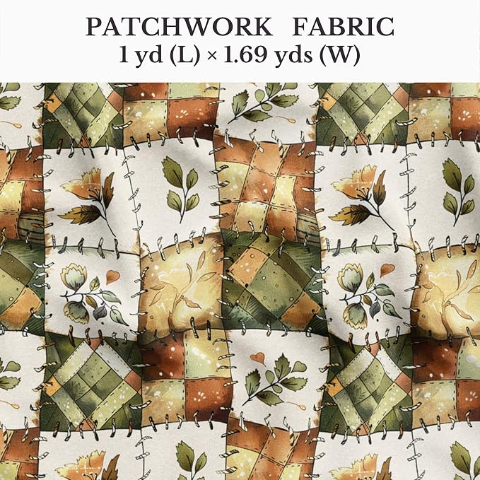 100% Cotton Fabric by the Yard – Turkish Quality Quilting & Sewing Fabric, 1 Yard x 1.69 Yards Wide, Patchwork Cotton for Crafts