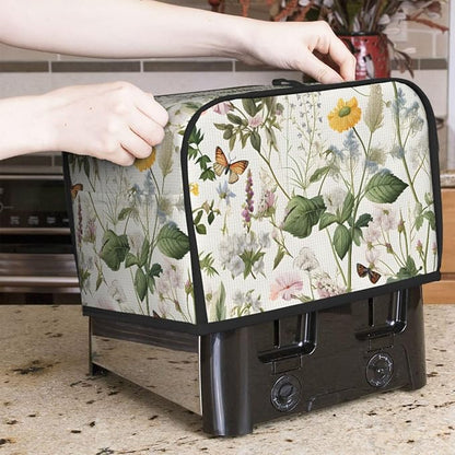 Floral Tropical Leaves 2 Slice Toaster Cover, Dustproof, Waterproof, Polyester, Kitchen Appliance Cover, Toaster Bag