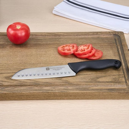 Restaurantware Sensei Back of the Haus - 7-inch Santoku Knife - Professional Chef's Kitchen Knife - Durable German Steel - Stain Resistant - With HACCP Coding For Food and Allergen Safety