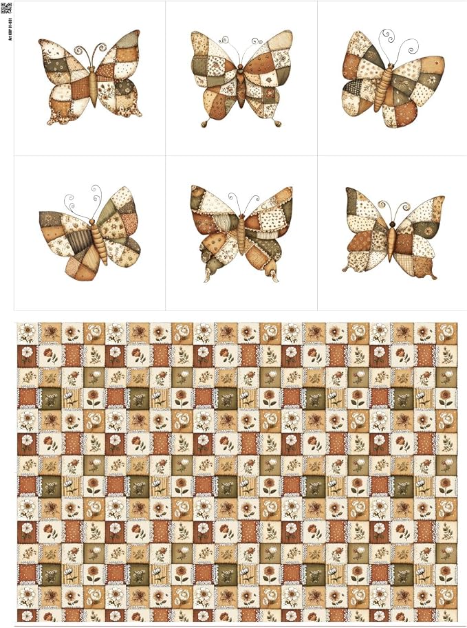 Cotton Patchwork Quilting Fabric Panel – 155×100 cm, 100% Cotton, Made in Türkiye (PRT_KUP 01-001) (Kup 01-031, Fabric Panel 53x155cm)