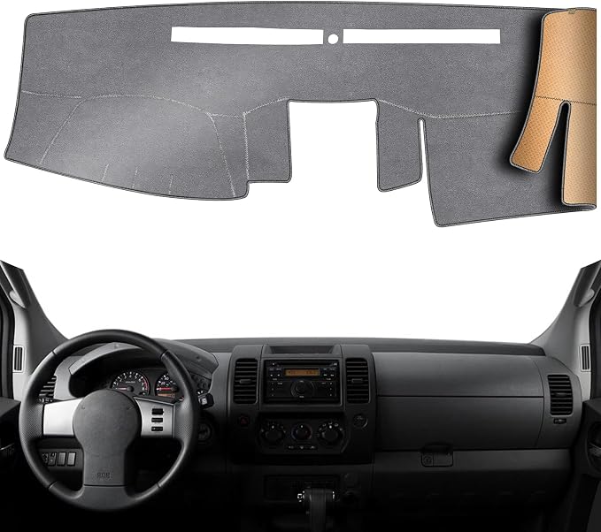 Dash Cover, Anti-Glare, Sun Protection, Dustproof, UV-Proof, Dashboard Covers, Interior Car Accessorie Fit for 2005-2021 Ni-ssan Frontier, 05-15 Xterra, 09-12 Su-zuki Equator, Grey