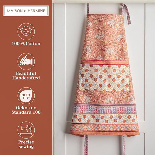 Maison d' Hermine 100% Cotton Apron for women with Pocket Kitchen Chef Apron for Men Cooking Spring Summer