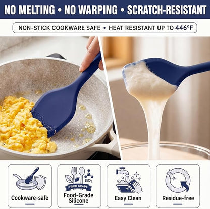 Kitchen Utensils Set,9 PCS Silicone Cooking Utensils Set Spatula Set,Non Toxic Cooking Utensils,Tongs,Spoon,Whisk,Brush,BPA Free Kitchen Gadgets for Non-Stick Cookware,Home Essential(Blue-9P)