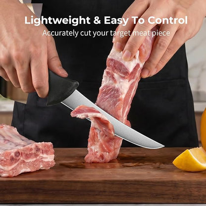 ZHANG XIAO QUAN Fillet Knife 6", High Carbon Stainless Steel Sharp Boning Knife, Ergonomic Handle for Meat and Poultry