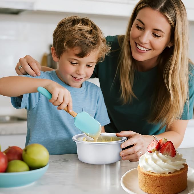 6 Inch Cake Pans Set of 2, Small Cake Pans With 60PCS Parchment Paper for Birthday Smash Layer Cakes, No-Stick Round Cake Pans for Home Kitchen, Aluminum Pans & 6 X 3 Inch, Heavy Duty & Oven Safe