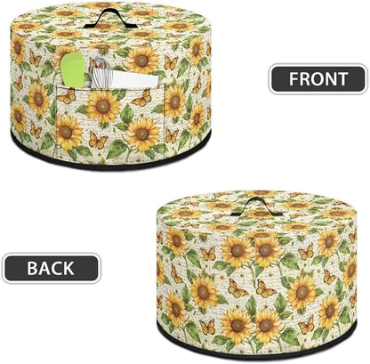 Sunflower Butterflies Slow Cooker Crock for Pot Cover Fits 6 7 8 qt Oval Slow Cooker Small Appliance Protection Cover with Pocket Kitchen Accessories Decor