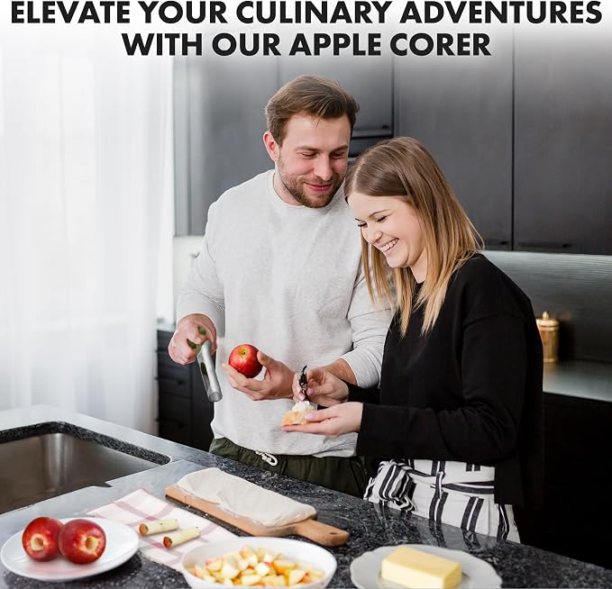 Zulay Kitchen Ultra Sharp Apple Corer Tool - Stainless Steel, Sharp & Serrated Blade Cores in Seconds - Easy to Use & Clean, Durable Apple Core Remover for Apples & Small Fruits - Olive Green