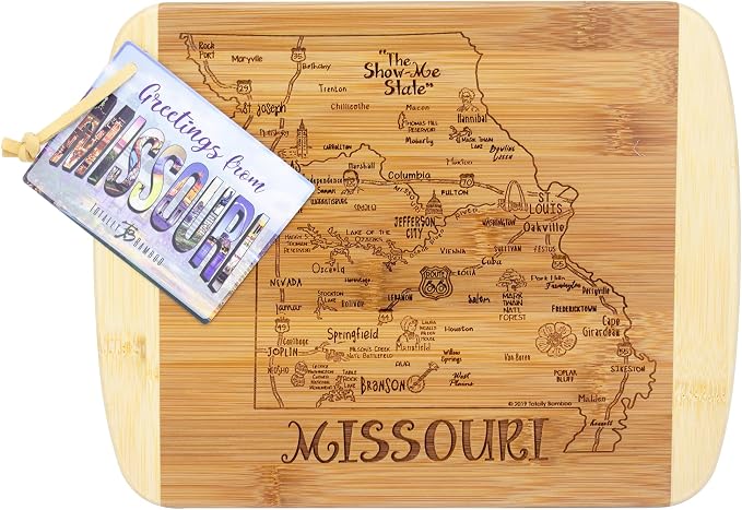 Totally Bamboo A Slice of Life Missouri State Serving and Cutting Board, 11" x 8.75"