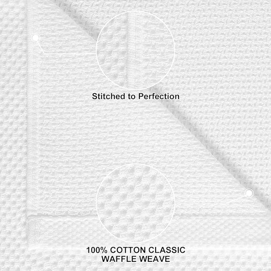 Homaxy 100% Cotton Kitchen Towels and Dishcloths Set, 12 x 12 Inches and 13 x 28 Inches, Set of 8 Bulk Kitchen Towels Set, Ultra Soft Absorbent Dish Cloths for Washing Dishes, White