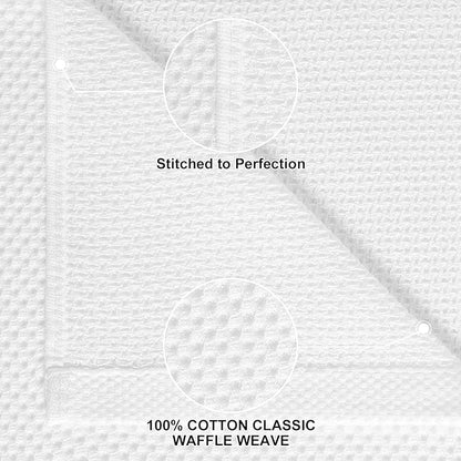 Homaxy 100% Cotton Kitchen Towels and Dishcloths Set, 12 x 12 Inches and 13 x 28 Inches, Set of 16 Bulk Kitchen Towels Set, Ultra Soft Absorbent Dish Cloths for Washing Dishes, White
