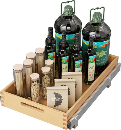 Pull Out Drawers for Cabinets 21"W x 21"D, Slide Out Wood Drawer Shelf, Heavy Duty Caddy Pull Out Cabinet Organizer, Base Cabinet Organization for Kitchen, Pantry