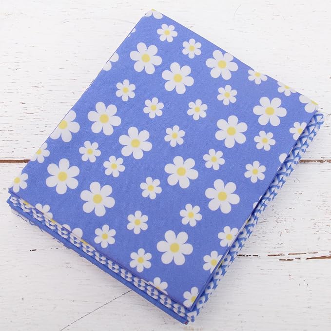 Threadart Exclusive 5 Fat Quarter Bundles - Blue Confetti Brights Collection 100% Cotton Fabric - Premium 100% Cotton Quilting Fabric - No Duplicates - Full Size Fat Quarters 18"x21" - Blue