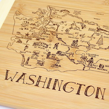 Totally Bamboo A Slice of Life Washington State Serving and Cutting Board, 11" x 8.75"